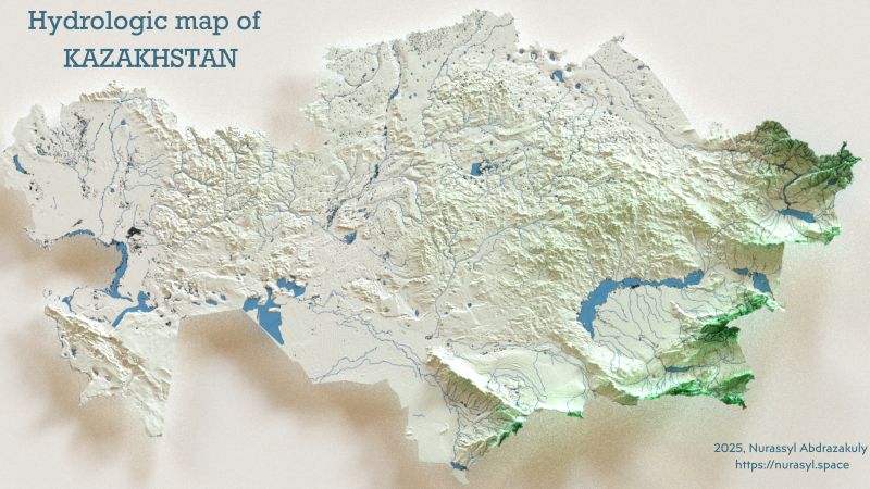 Hydrologic Map of Kazakhstan